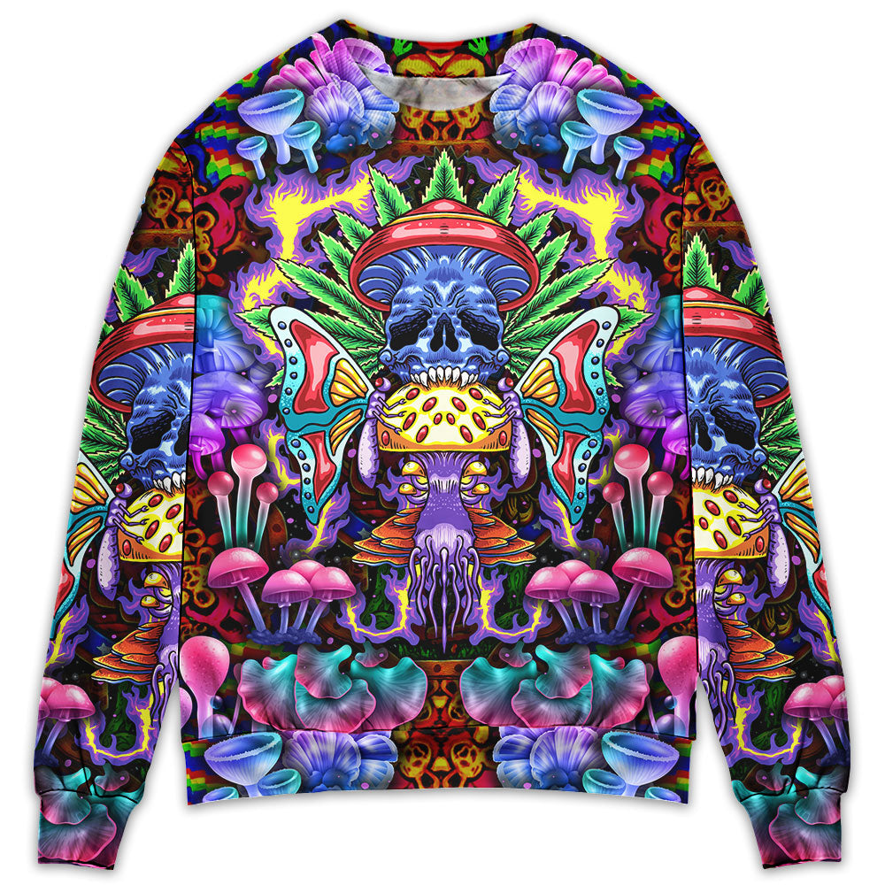 Hippie Mushroom And Skull Art - Sweater - Ugly Christmas Sweaters - Owl Ohh - Owl Ohh