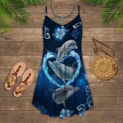 Dolphin Loves Summer Blue Style - Summer Dress - Owl Ohh - Owl Ohh