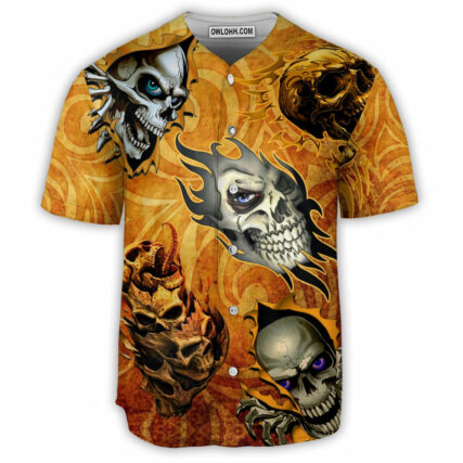 Skull And Fire My Style - Baseball Jersey - Owl Ohh - Owl Ohh