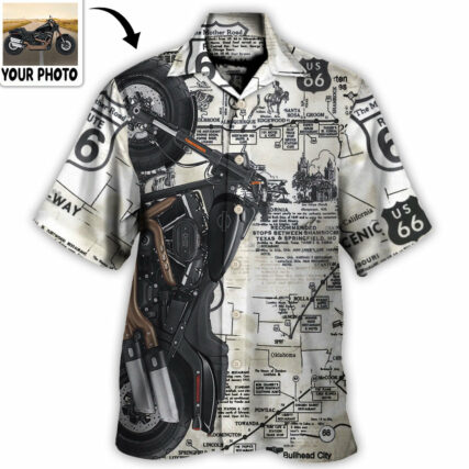 Motorcycle Biker Happy Ride No Road Is To Long Custom Photo - Hawaiian Shirt - Owl Ohh - Owl Ohh