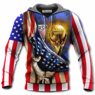 World Cup Qatar 2022 USA Will Be The Champion Flag Vintage - Hoodie - Owl Ohh - Owl Ohh