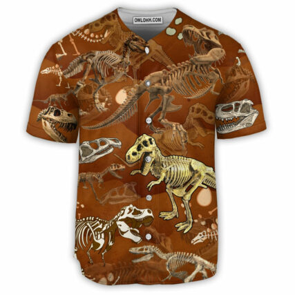 Dinosaur Skull Dinosaurs T-Rex Skull - Baseball Jersey - Owl Ohh - Owl Ohh