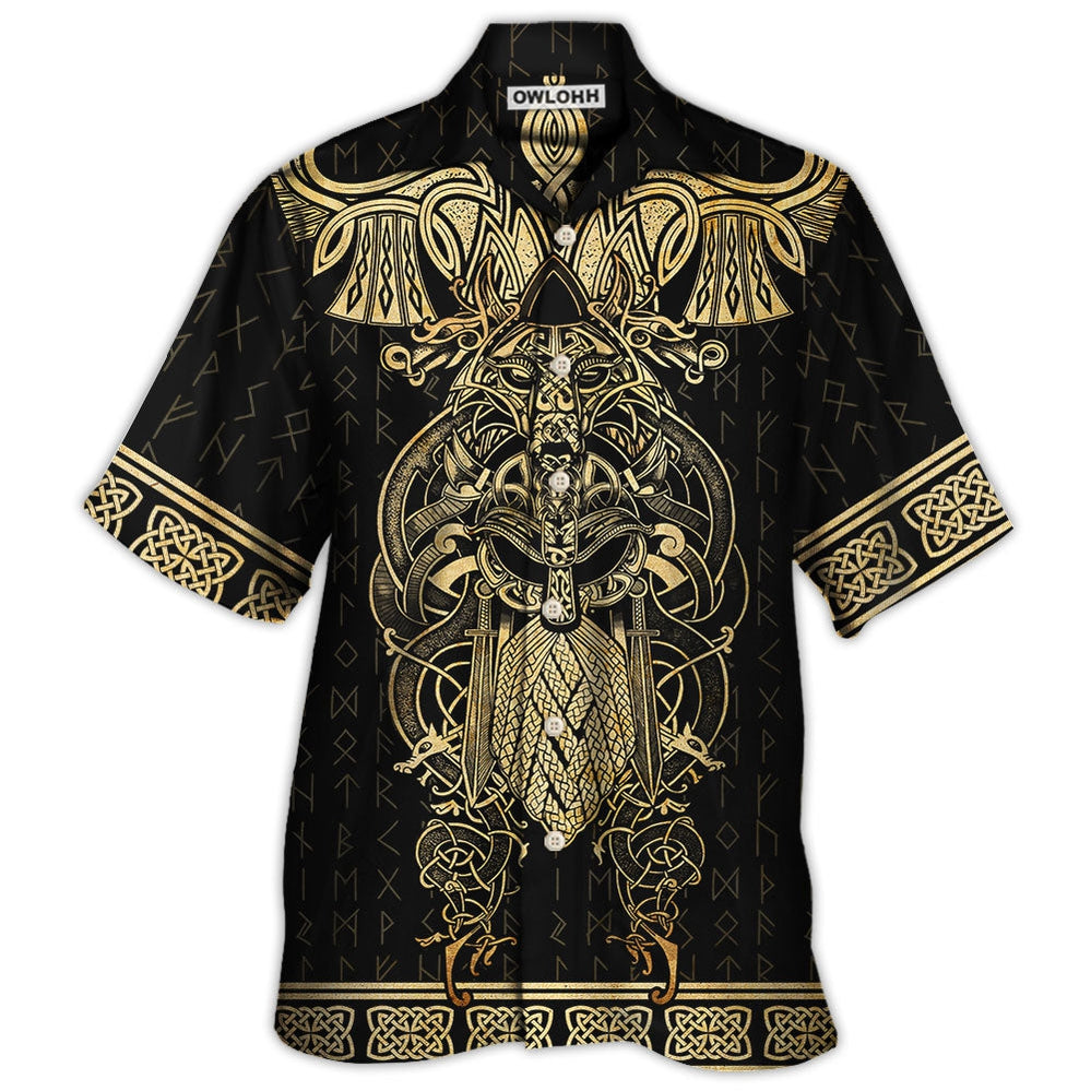 Viking Warrior The Raven Yellow Of Odin - Hawaiian Shirt - Owl Ohh for men and women, kids - Owl Ohh
