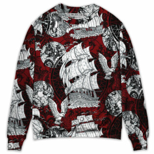 Sailing Ship Old Vintage Anchor Sea Life - Sweater - Ugly Christmas Sweaters - Owl Ohh - Owl Ohh