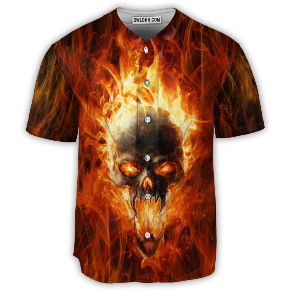 Skull Hot As Hell Psycho As Well - Baseball Jersey - Owl Ohh - Owl Ohh