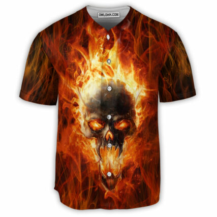 Skull Hot As Hell Psycho As Well - Baseball Jersey - Owl Ohh - Owl Ohh