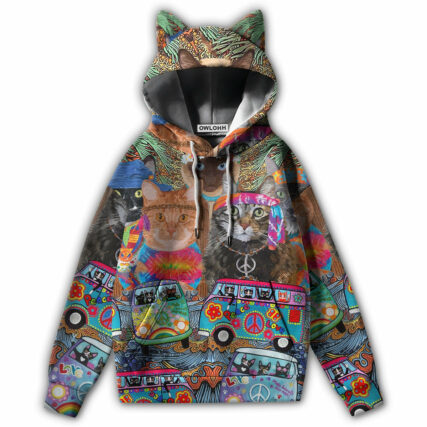 Hippie Cat Love Hippie Life - Ears Hoodie - Owl Ohh - Owl Ohh