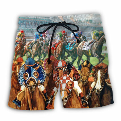 Horse Racing You Have The Best Seat - Beach Short - Owl Ohh - Owl Ohh