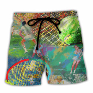 Tennis Colorful Art Style - Beach Short - Owl Ohh - Owl Ohh