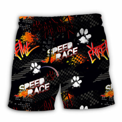 Car Racing I Like Racing And Dogs - Beach Short - Owl Ohh - Owl Ohh
