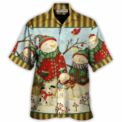 Christmas Cutie Snowman Happy Xmas - Hawaiian Shirt - Owl Ohh for men and women, kids - Owl Ohh