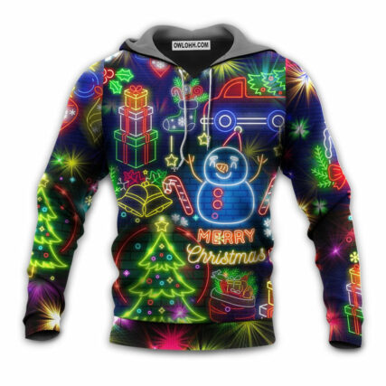 Christmas Bright Neon Lighting - Hoodie - Owl Ohh - Owl Ohh