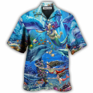 Dolphin Mermaid Lover Blue Sea Style - Hawaiian Shirt - Owl Ohh - Owl Ohh