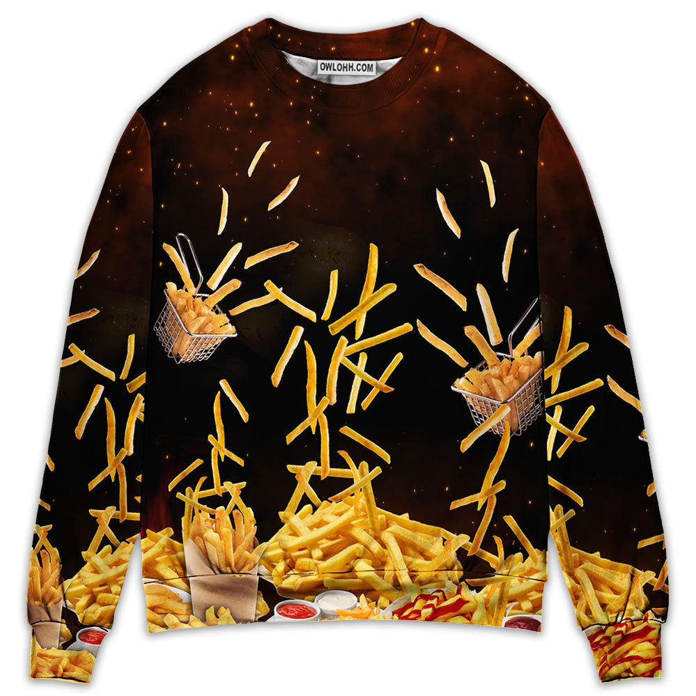 Food French Fries Fast Food Delicious - Sweater - Ugly Christmas Sweaters - Owl Ohh - Owl Ohh