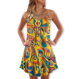Sydney Mardi Gras Colorful Art - V-neck Sleeveless Cami Dress - Owl Ohh