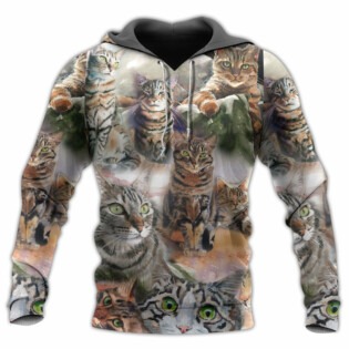 Tabby Cat Art Daily Portrait - Hoodie - Owl Ohh - Owl Ohh