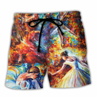 Ballet Colorful Lovely Day - Beach Short - Owl Ohh - Owl Ohh