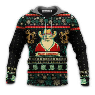 Christmas Cowboy Santa Christmas Old Man - Hoodie - Owl Ohh - Owl Ohh