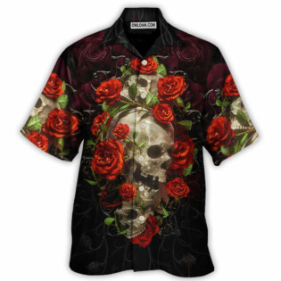 Skull And Roses Art - Hawaiian Shirt - Owl Ohh - Owl Ohh