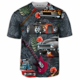 Hot Rod And Guitar Tropical Vibe - Baseball Jersey - Owl Ohh - Owl Ohh