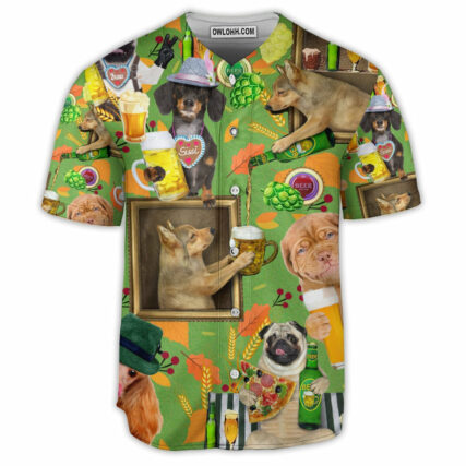 Beer Dog Loves Beer Every Day - Baseball Jersey - Owl Ohh - Owl Ohh