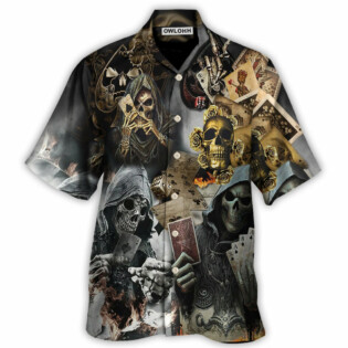 Skull Gambling The Death Game End - Hawaiian Shirt - Owl Ohh for men and women, kids - Owl Ohh