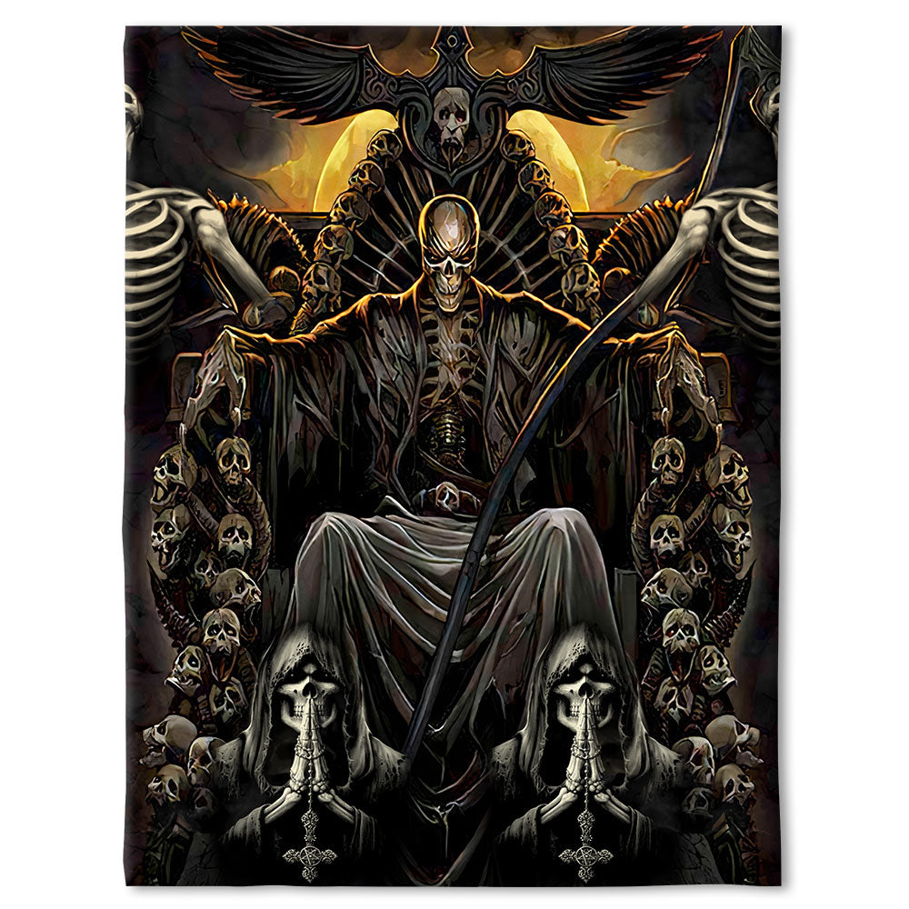 Skull Grim Reaper Dark - Flannel Blanket - Owl Ohh - Owl Ohh