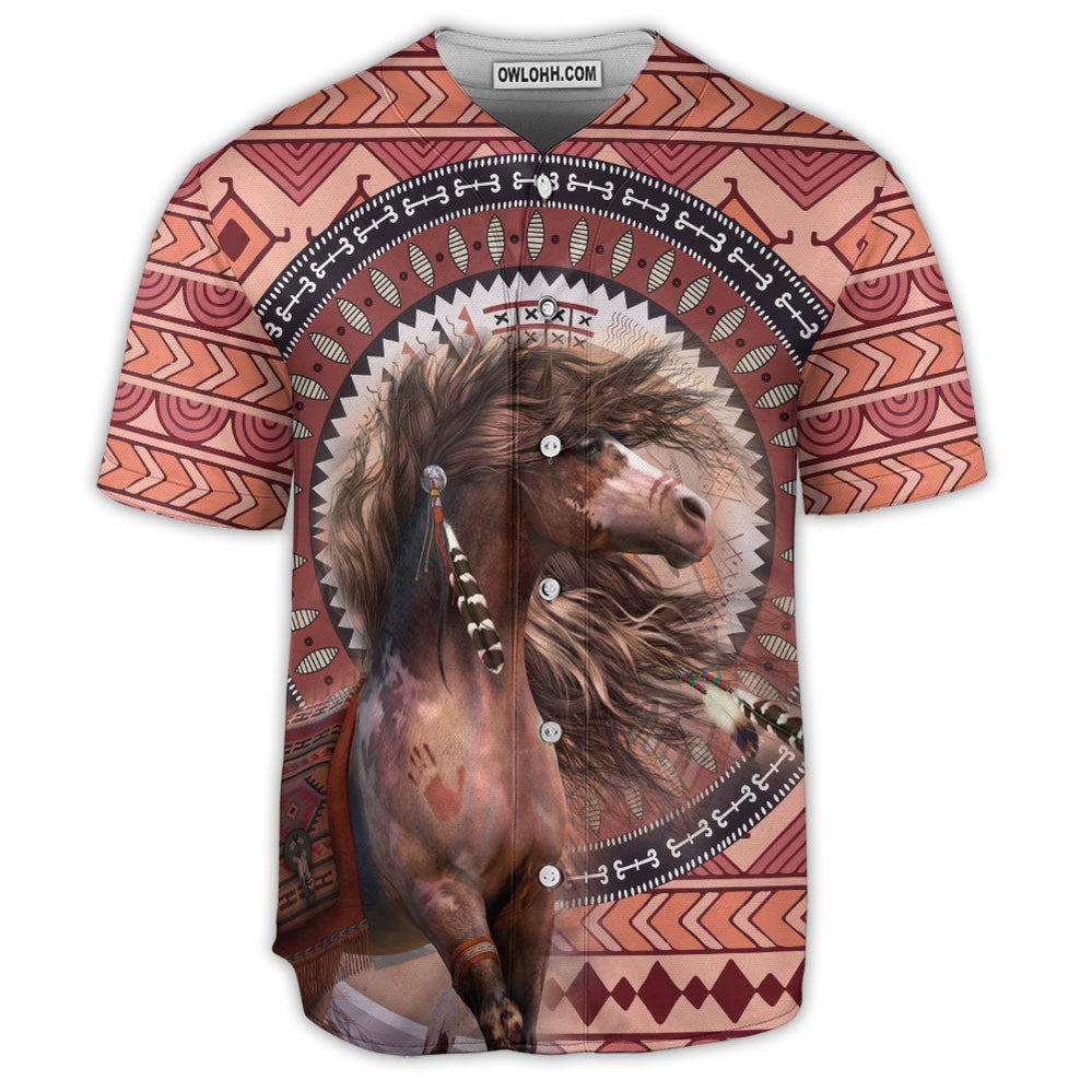Native American Horse Dreamcatcher Art - Baseball Jersey - Owl Ohh - Owl Ohh