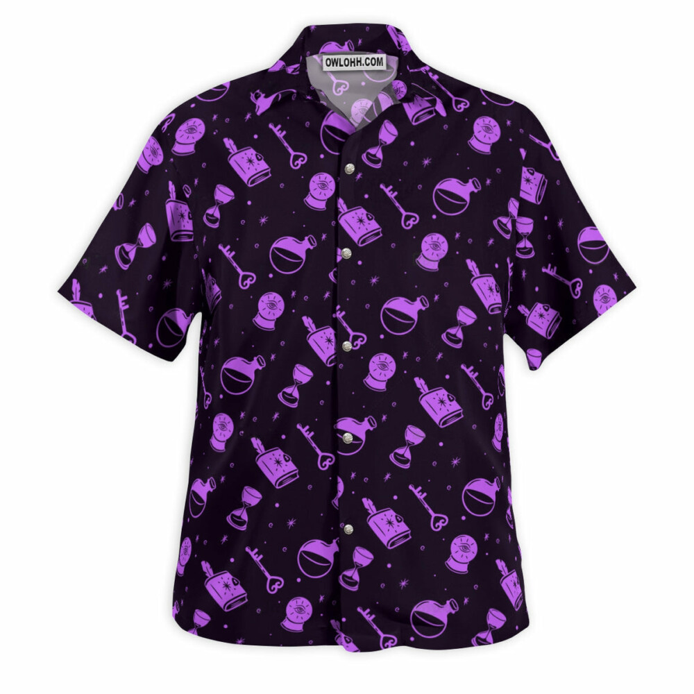 DnD Magical Purple Pattern - Hawaiian Shirt - Owl Ohh - Owl Ohh