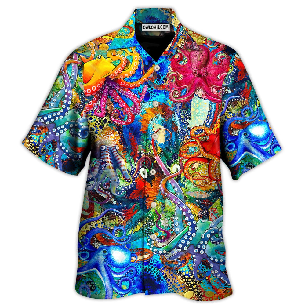 Octopus Lover Colorful Art Style - Hawaiian Shirt - Owl Ohh - Owl Ohh
