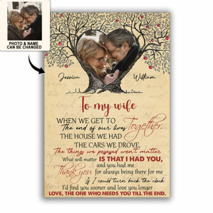 Couple The One Who Needs You Till The End Custom Photo Personalized - Vertical Poster - Personalized Photo Gifts - Owl Ohh
