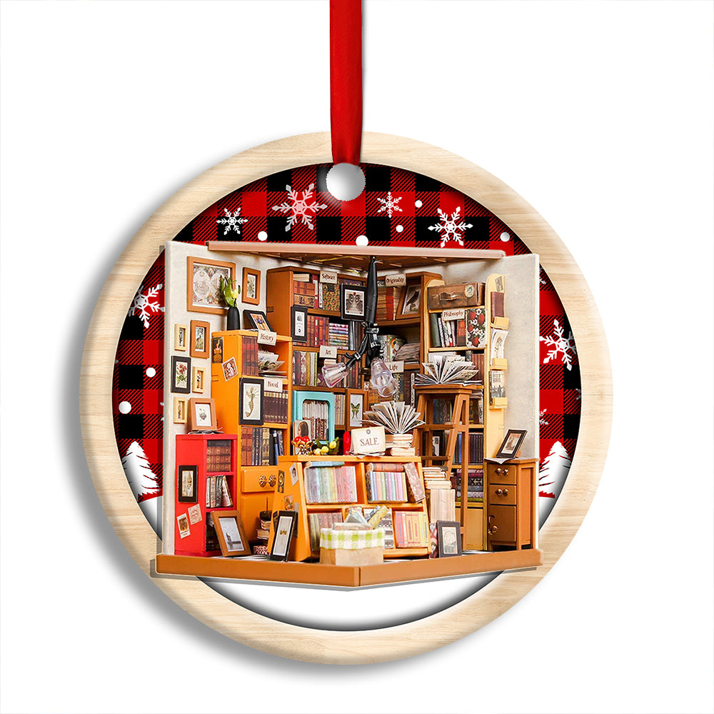 Bookstore Christmas A Book Is A Dream That You Hold In Your Hands Custom Photo Personalized - Circle Ornament - Owl Ohh - Owl Ohh