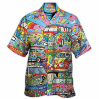 Hippie Van Colorful Art Peace - Hawaiian Shirt - Owl Ohh - Owl Ohh