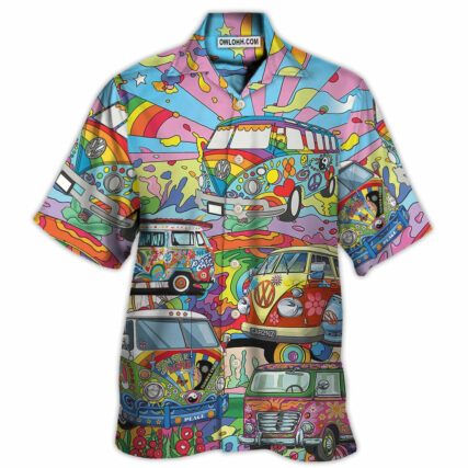 Hippie Van Colorful Art Peace - Hawaiian Shirt - Owl Ohh - Owl Ohh