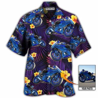 Trooper Motorcycle Tropical Custom Photo - Hawaiian Shirt - Owl Ohh - Owl Ohh