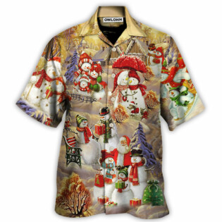 Christmas Snowman Couple Love Xmas Cool - Hawaiian Shirt - Owl Ohh - Owl Ohh