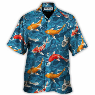 Koi Fish Swim Artificial Ponds - Hawaiian Shirt - Owl Ohh - Owl Ohh