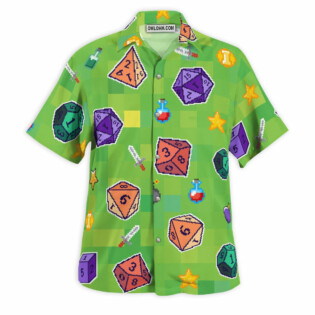 DnD Pixel Color Pattern - Hawaiian Shirt - Owl Ohh - Owl Ohh
