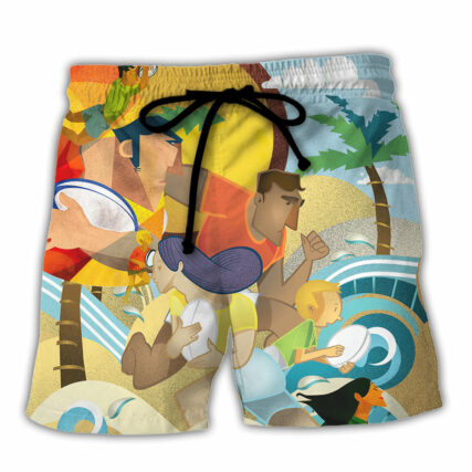 Rugby Beach Sports Beach Rugby Family Fight - Beach Short - Owl Ohh - Owl Ohh
