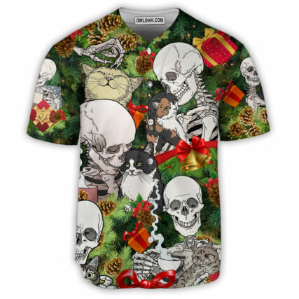 Skull My Cat And I Talk Sht About You - Baseball Jersey - Owl Ohh - Owl Ohh