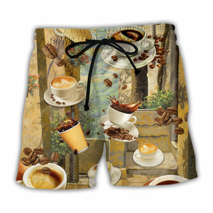 Coffee Morning Vintage Style - Beach Short - Owl Ohh - Owl Ohh