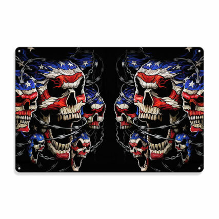 Skull Love America Forever - Metal Sign - Owl Ohh - Owl Ohh