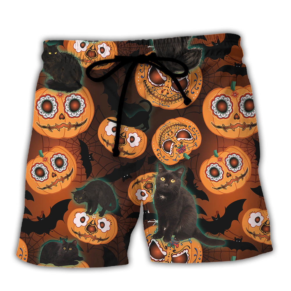 Halloween Is Better Cat Make - Beach Short - Owl Ohh - Owl Ohh