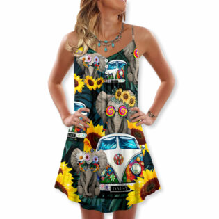 Hippie Elephant Wonderful Camping - V-neck Sleeveless Cami Dress - Owl Ohh - Owl Ohh