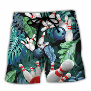 Bowling Tropical Leaf I'm So Happy - Beach Short - Owl Ohh - Owl Ohh