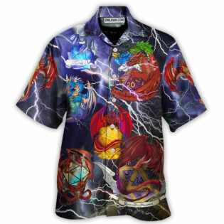 D20 Dragon Thunder Style - Hawaiian Shirt - Owl Ohh for men and women, kids - Owl Ohh