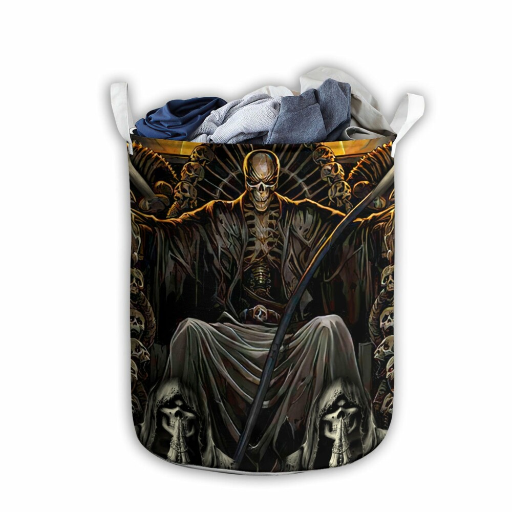 Skull Grim Reaper Dark - Laundry Basket - Owl Ohh - Owl Ohh