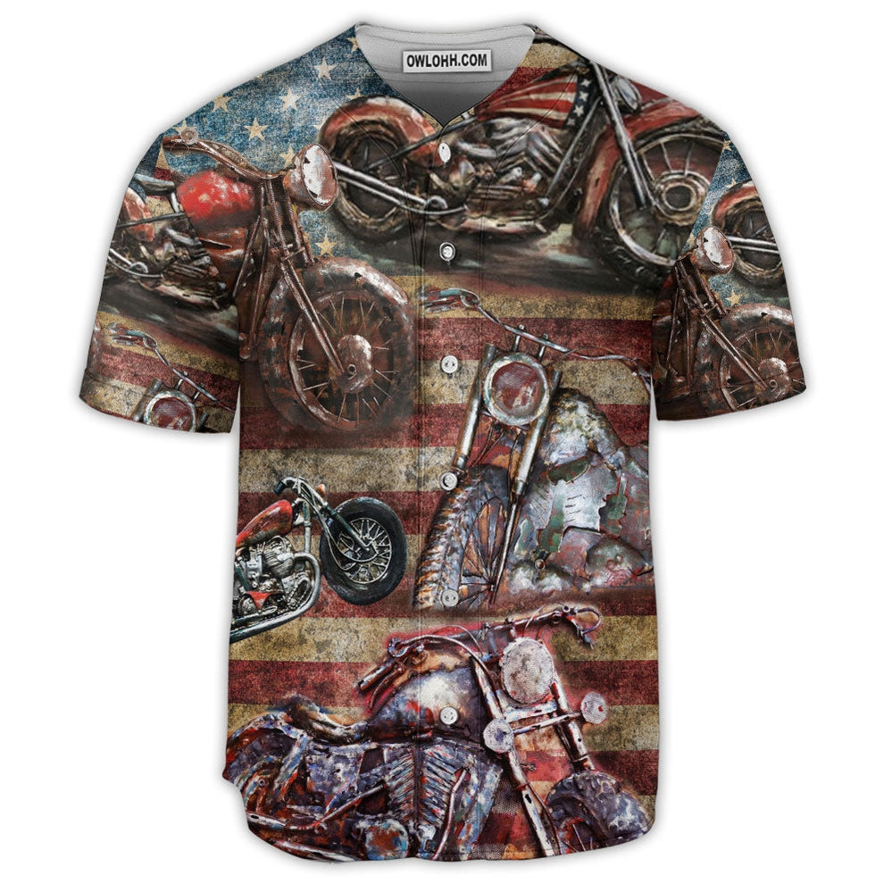 Motorcycle Biker Apparel Art - Baseball Jersey - Owl Ohh - Owl Ohh