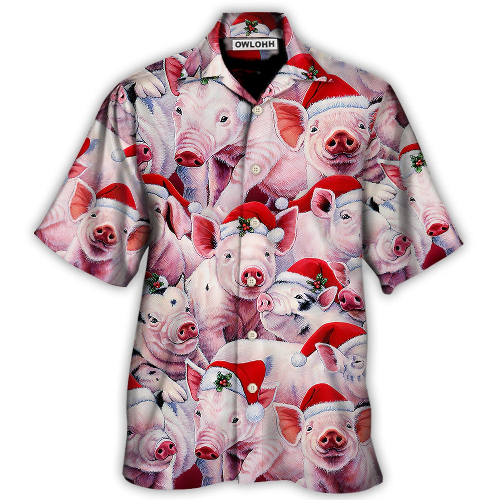 Christmas Piggies Funny Xmas Is Coming Art Style - Hawaiian Shirt - Owl Ohh - Owl Ohh