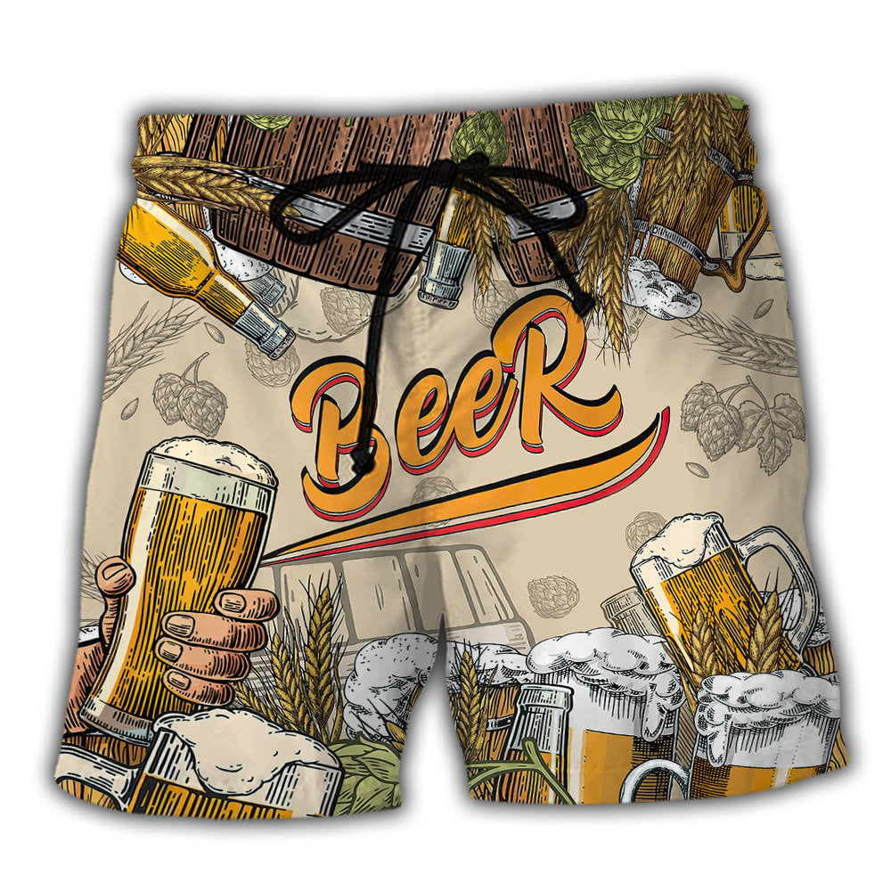 Beer Born To Drink - Beach Short - Owl Ohh - Owl Ohh